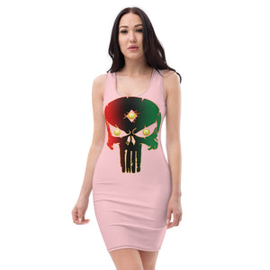 Color Pink 3... All seeing Eye SKull Backside style 1 Sublimation Cut & Sew Dress