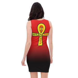 Color Red to Black... All seeing Eye SKull Backside style 2 Sublimation Cut & Sew Dress