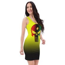 Load image into Gallery viewer, Color Yellow to Black... All seeing Eye SKull Backside style 2 Sublimation Cut &amp; Sew Dress
