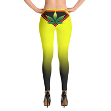 Load image into Gallery viewer, Yellow Cannabis women Back logo Leggings
