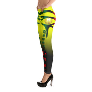 Color Yellow to black  Queen of NC Leggings Style 1