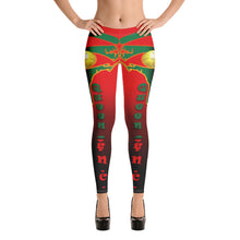 Load image into Gallery viewer, Color red to black  Queen of NC logo 2  Leggings Style 1
