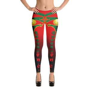 Color red to black  Queen of NC logo 2  Leggings Style 1