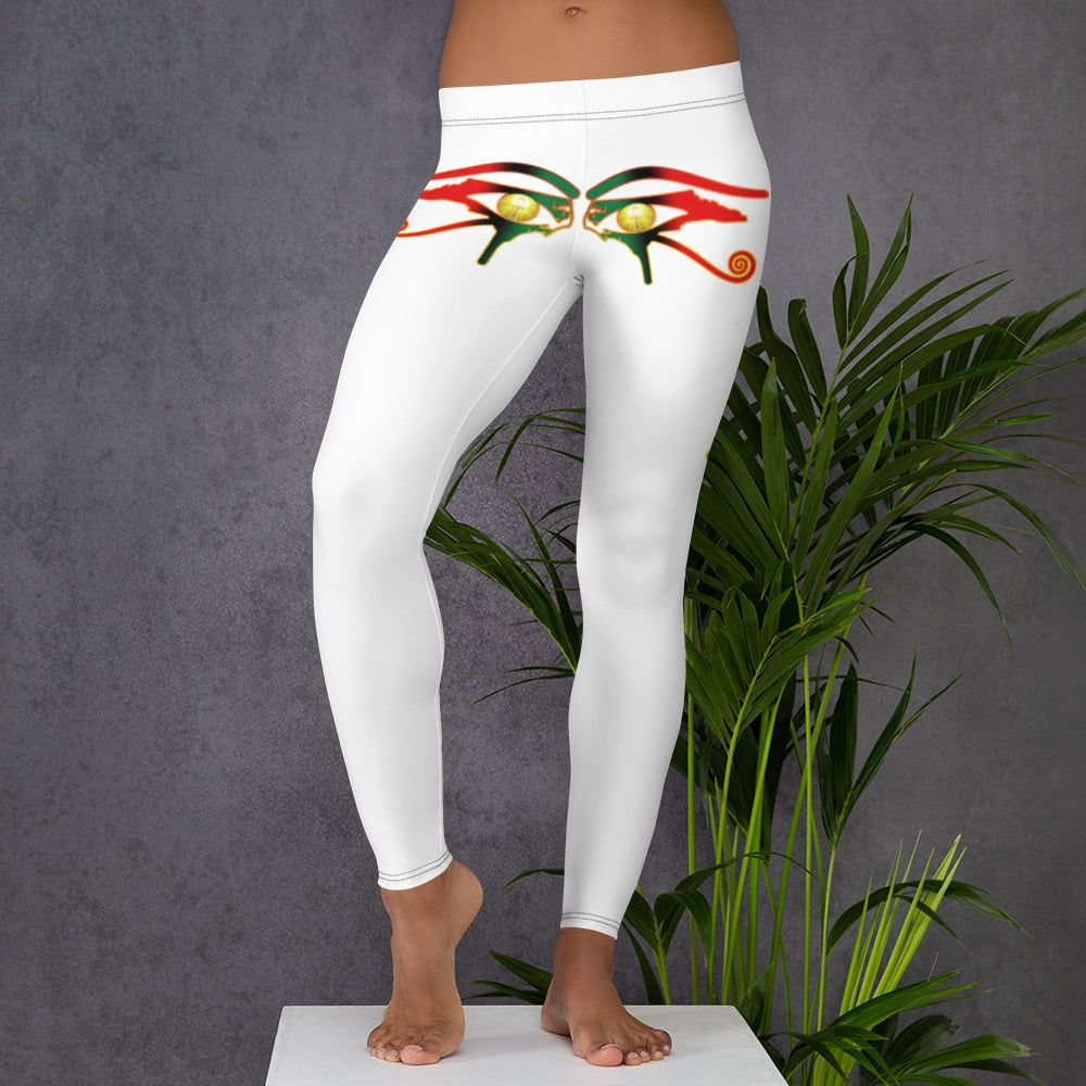 Color white Queen of NC style front logo 2 leggings