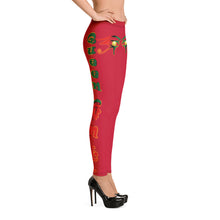 Load image into Gallery viewer, Color Red 2 Queen of NC style front logo 2.... leggings
