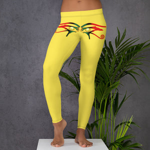 Color Yellow 1 Queen of NC style front logo 2.... leggings