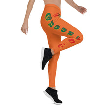 Load image into Gallery viewer, Color Orange  Queen of NC style front logo 2.... leggings
