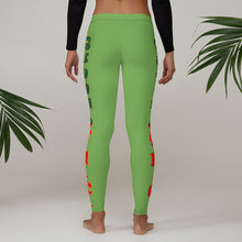 Load image into Gallery viewer, Color Green Queen of NC style front logo 2.... leggings
