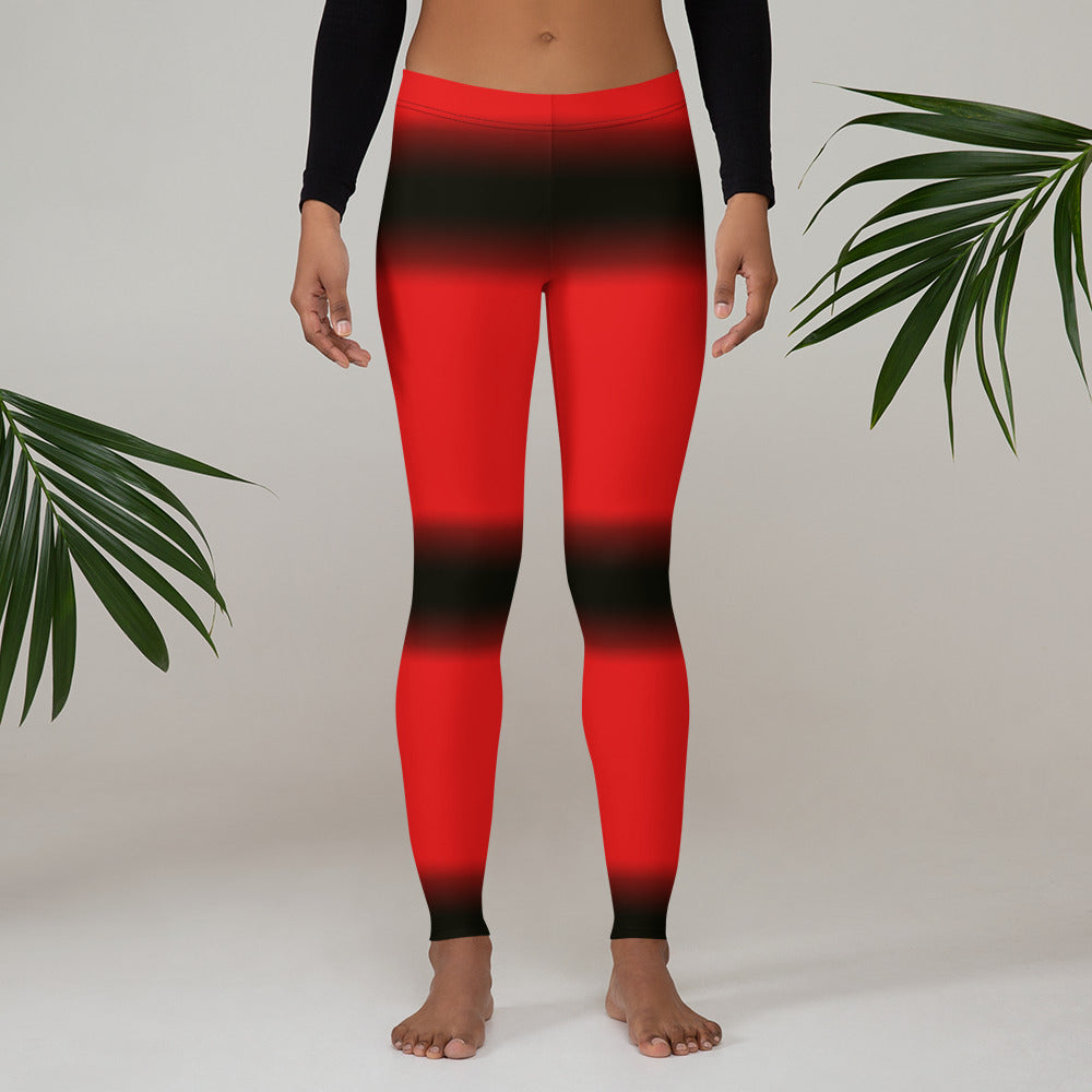 Color Black & Red  All-Over Print Leggings