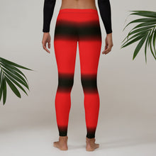Load image into Gallery viewer, Color Black &amp; Red  All-Over Print Leggings
