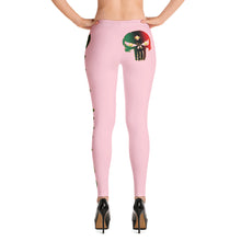Load image into Gallery viewer, Color Pink 3 Bornready warready 3 eye all seeing skull on back  leggings
