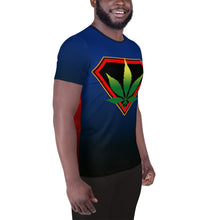 Load image into Gallery viewer, Cannabis man Red and blue All-Over Print Men&#39;s Athletic T-shirt
