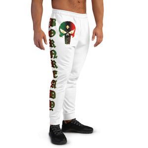 Color White Bornready Warready with 3 all seeing skull  Men's Joggers