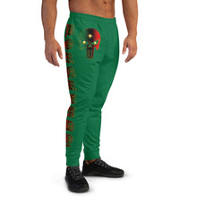 Load image into Gallery viewer, Color Green Bornready Warready with 3 all seeing skull  Men&#39;s Joggers
