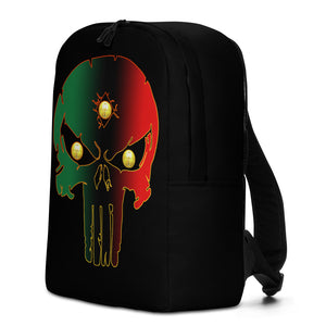 Color Black Pan African flag color 3rd eye skull Minimalist Backpack