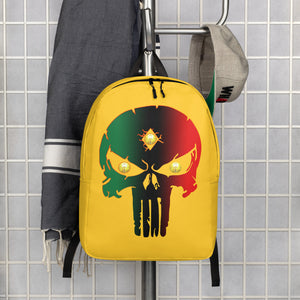 Color Yellow Pan African flag color 3rd eye skull Minimalist Backpack