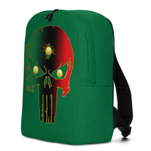 Load image into Gallery viewer, Color Green 1 Pan African flag color 3rd eye skull Minimalist Backpack
