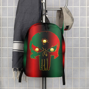 Pan African flag color 3rd eye skull Minimalist Backpack