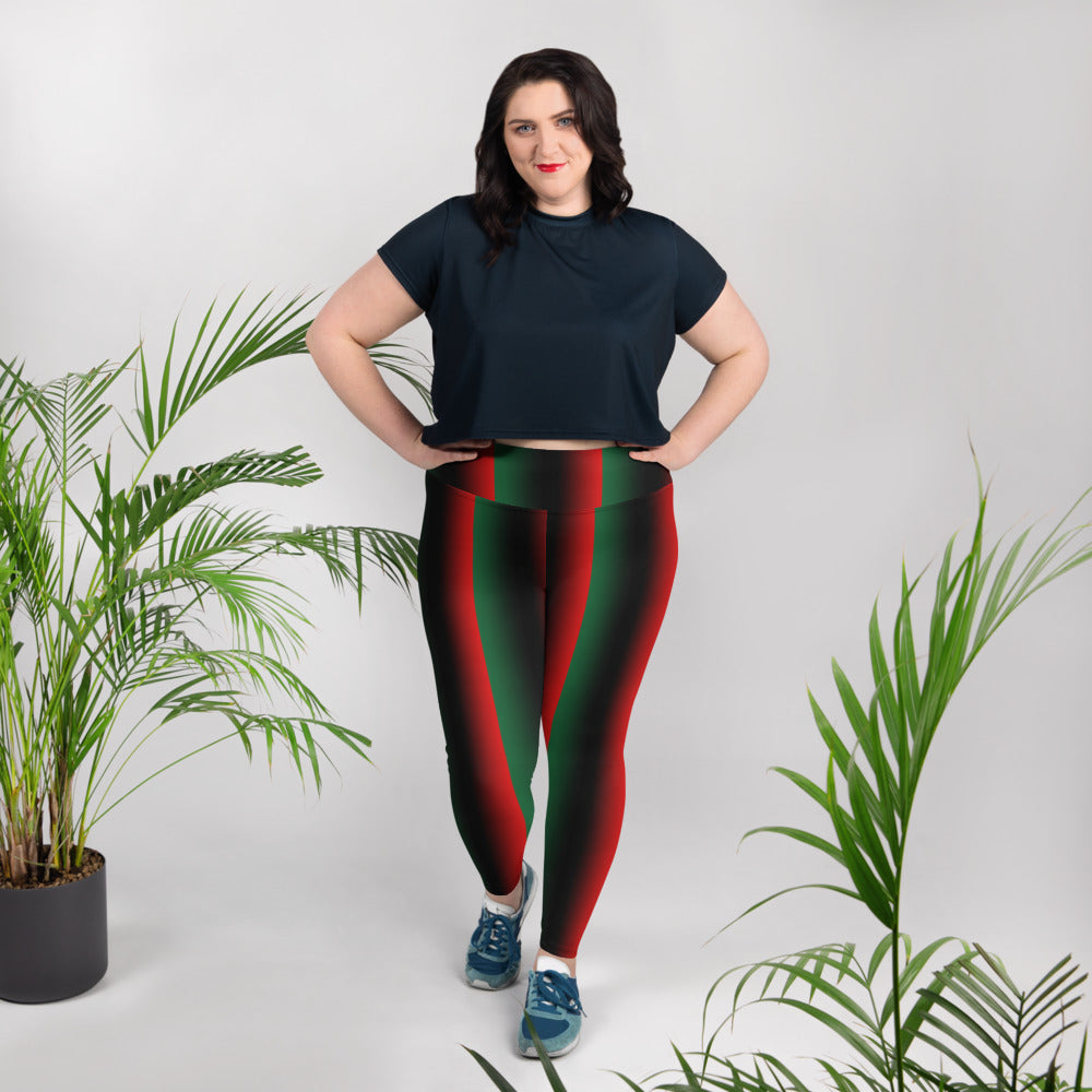 Tri color Cannanbis woman logo back side All-Over Print Plus Size Leggings