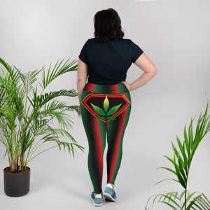 Tri color Cannanbis woman logo back side All-Over Print Plus Size Leggings