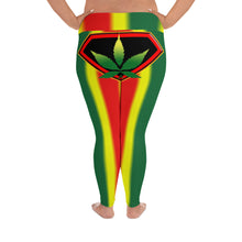 Load image into Gallery viewer, Rasta Cannabis woman logo back side All-Over Print Plus Size Leggings

