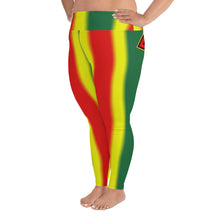 Load image into Gallery viewer, Rasta Cannabis woman logo back side All-Over Print Plus Size Leggings
