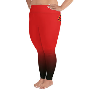 Red Cannabis woman logo back side All-Over Print Plus Size Leggings