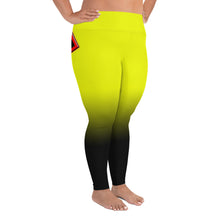 Load image into Gallery viewer, Yellow Cannabis woman logo back side All-Over Print Plus Size Leggings
