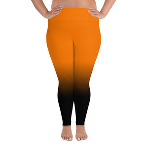 Orange Cannabis woman logo back side All-Over Print Plus Size Leggings