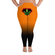 Load image into Gallery viewer, Orange Cannabis woman logo front side All-Over Print Plus Size Leggings

