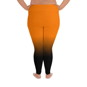 Orange Cannabis woman logo front side All-Over Print Plus Size Leggings