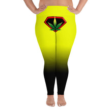 Load image into Gallery viewer, Yellow Cannabis woman logo front side All-Over Print Plus Size Leggings
