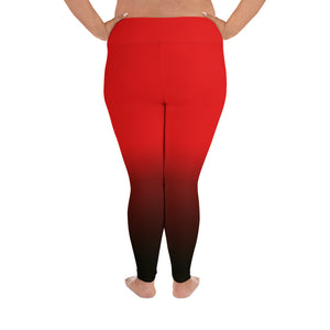 Red Cannabis woman logo front side All-Over Print Plus Size Leggings