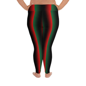 Tri color Cannabis woman logo front side All-Over Print Plus Size Leggings