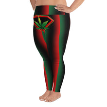 Load image into Gallery viewer, Tri color Cannabis woman logo front side All-Over Print Plus Size Leggings
