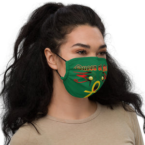 Color Green Queen with Ankh symbol of NC Premium face mask