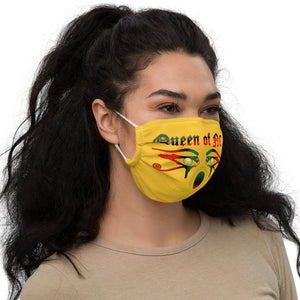 Color Yellow Queen with Ankh symbol of NC Premium face mask