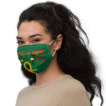 Load image into Gallery viewer, Color Green Queen with Ankh symbol of NC Premium face mask
