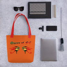 Load image into Gallery viewer, ORANGE Queen of NC style 1 Tote bag
