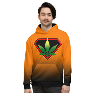 Orange Cannabis man Unisex Hoodie