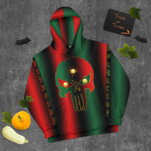 Load image into Gallery viewer, Pan African flag Coloring style Bornready warready  backside style 2 Unisex Hoodie
