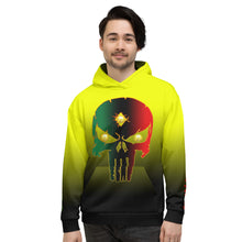 Load image into Gallery viewer, Yellow to black Coloring style Bornready warready  backside style 2 Unisex Hoodie
