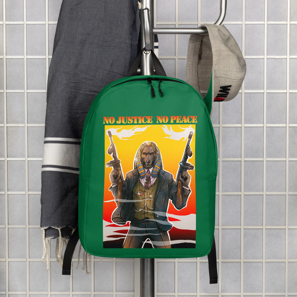 Green No Peace no Justice Minimalist Backpack