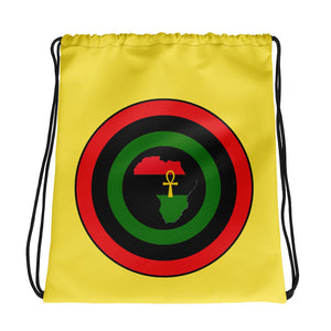 Yellow Shield OF Africa Drawstring bag
