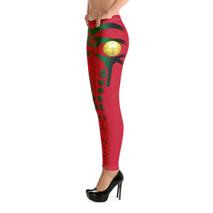 Color Red Queen of NC Leggings Style 1