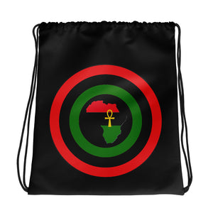 Black shield of Africa Drawstring bag