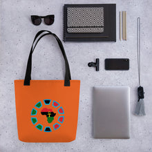 Load image into Gallery viewer, Orange Iron Africa Tote bag
