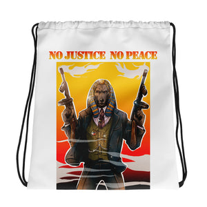 No justice no peace Drawstring bag