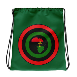 Green Shield of Africa Drawstring bag