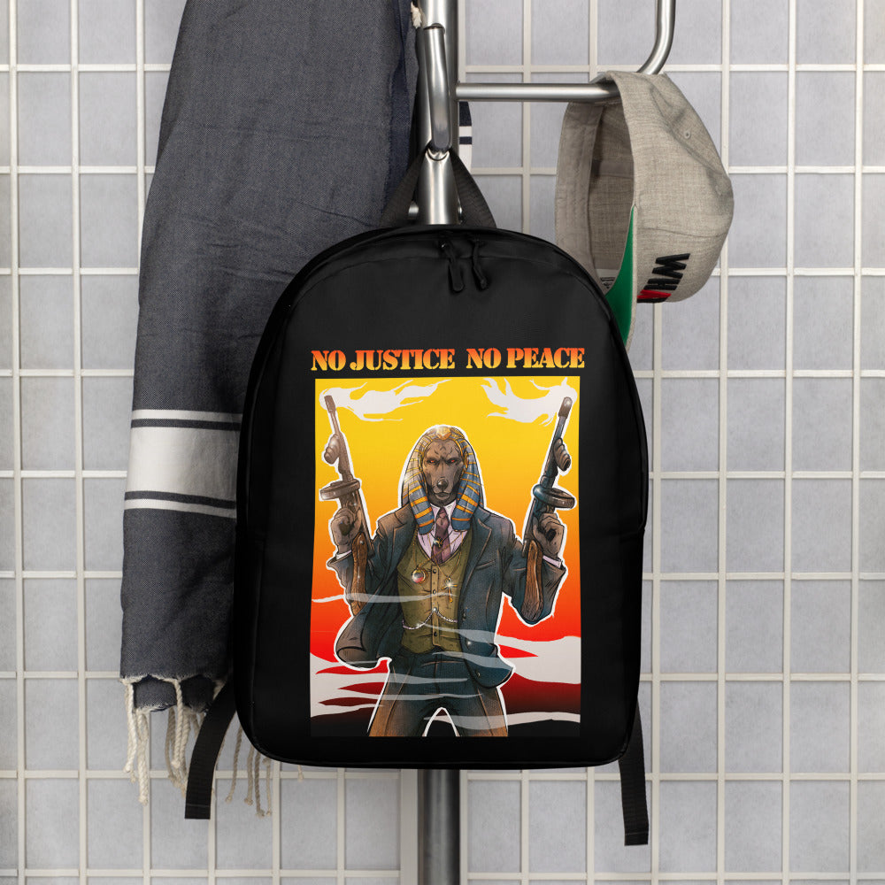 Black No Justice No peace Minimalist Backpack